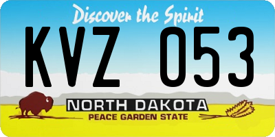 ND license plate KVZ053