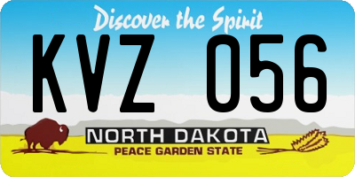 ND license plate KVZ056