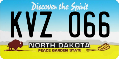 ND license plate KVZ066