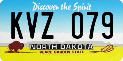 ND license plate KVZ079