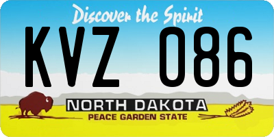 ND license plate KVZ086