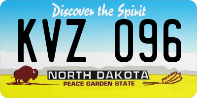 ND license plate KVZ096