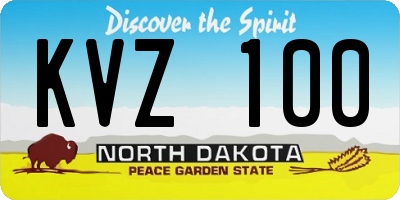 ND license plate KVZ100