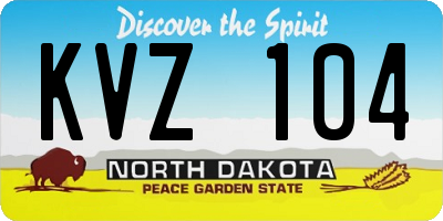 ND license plate KVZ104