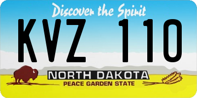 ND license plate KVZ110