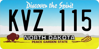 ND license plate KVZ115