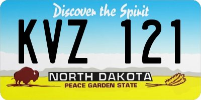 ND license plate KVZ121