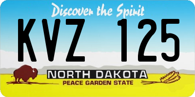 ND license plate KVZ125