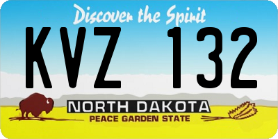 ND license plate KVZ132