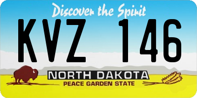 ND license plate KVZ146