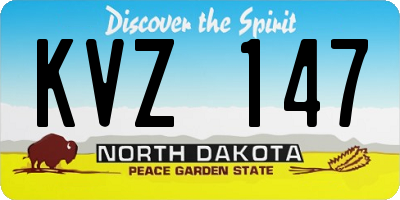 ND license plate KVZ147