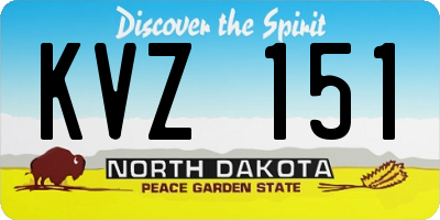 ND license plate KVZ151