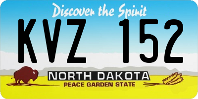 ND license plate KVZ152