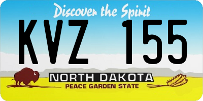 ND license plate KVZ155