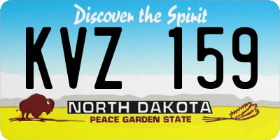 ND license plate KVZ159