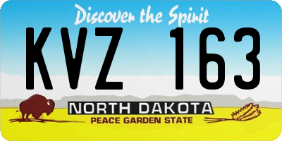 ND license plate KVZ163