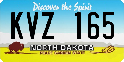 ND license plate KVZ165