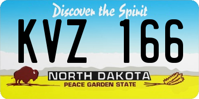 ND license plate KVZ166