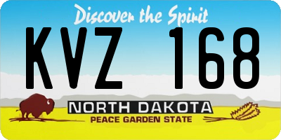 ND license plate KVZ168