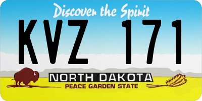ND license plate KVZ171