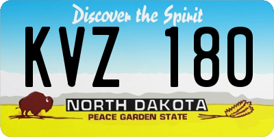ND license plate KVZ180