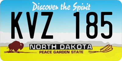 ND license plate KVZ185