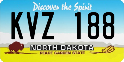 ND license plate KVZ188