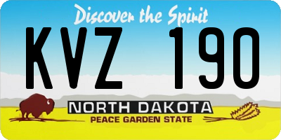 ND license plate KVZ190