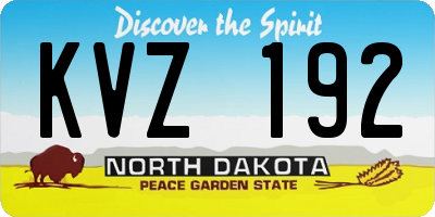 ND license plate KVZ192
