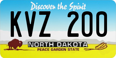 ND license plate KVZ200