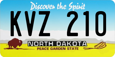 ND license plate KVZ210