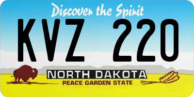 ND license plate KVZ220