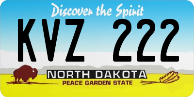 ND license plate KVZ222