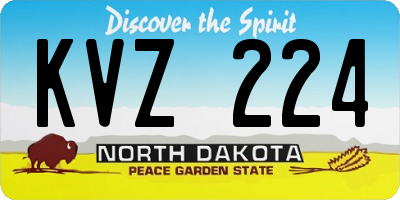 ND license plate KVZ224