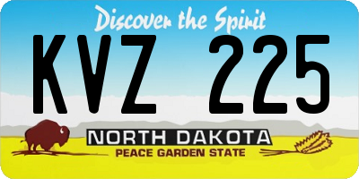 ND license plate KVZ225