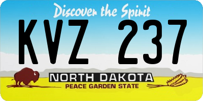 ND license plate KVZ237