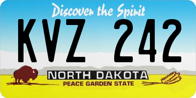 ND license plate KVZ242