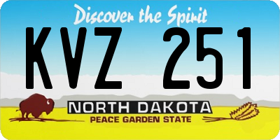 ND license plate KVZ251