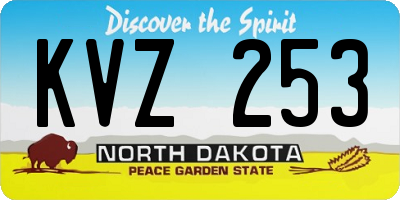 ND license plate KVZ253