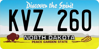 ND license plate KVZ260