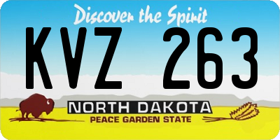 ND license plate KVZ263