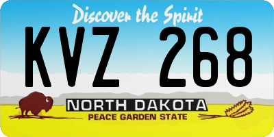 ND license plate KVZ268