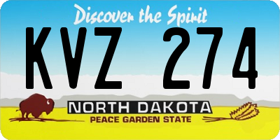 ND license plate KVZ274