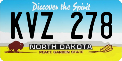 ND license plate KVZ278