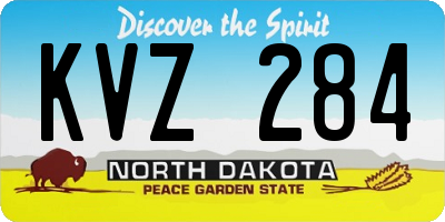 ND license plate KVZ284