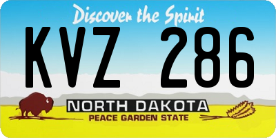 ND license plate KVZ286
