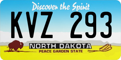 ND license plate KVZ293