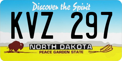 ND license plate KVZ297