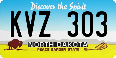 ND license plate KVZ303