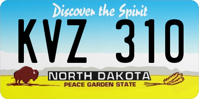 ND license plate KVZ310